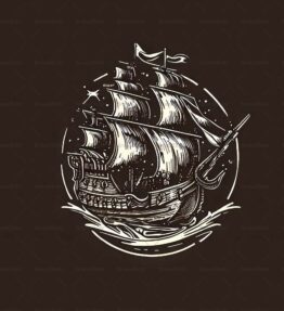 Antikes Piratenschiff